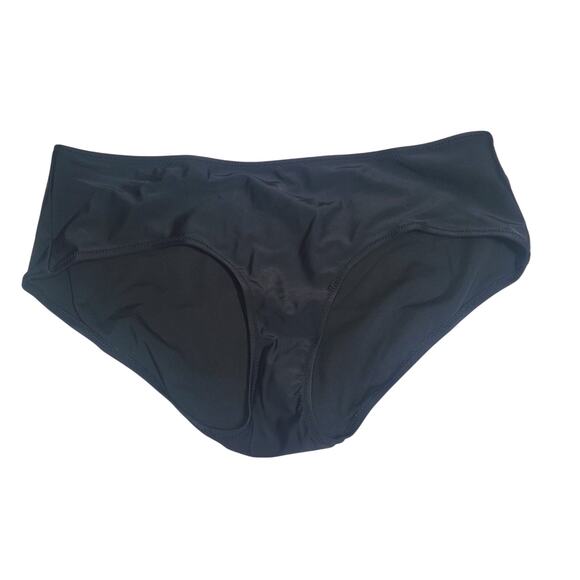 Aerie Black Swim Bikini FULL Set Scoop Top Solid Color Women's Large NEW - Picture 8 of 11